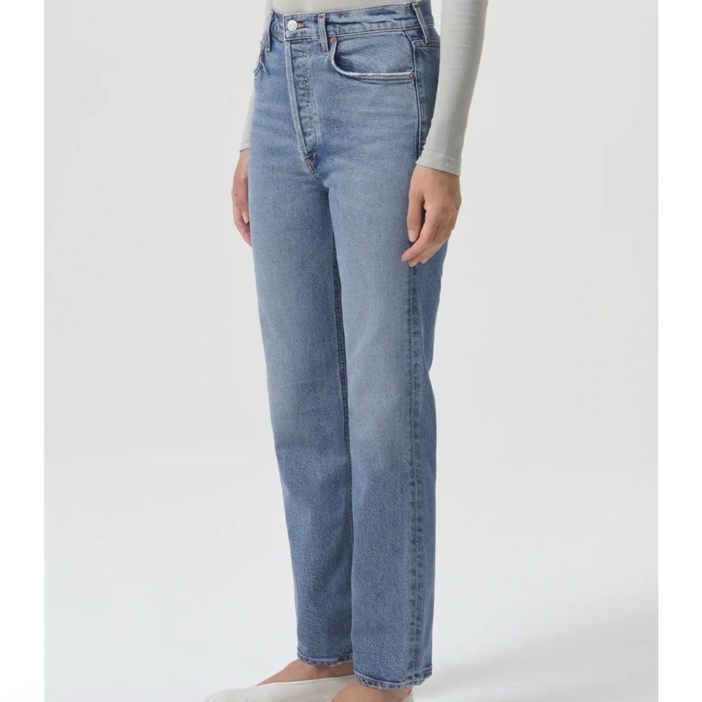 AGOLDE High-Rise Stovepipe Jeans Helm 32”